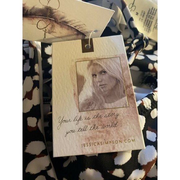 Jessica Simpson LEOPARD Cool Cats V-Wire Tankini Swim Top, Medium NWT Bl… - Picture 4 of 4